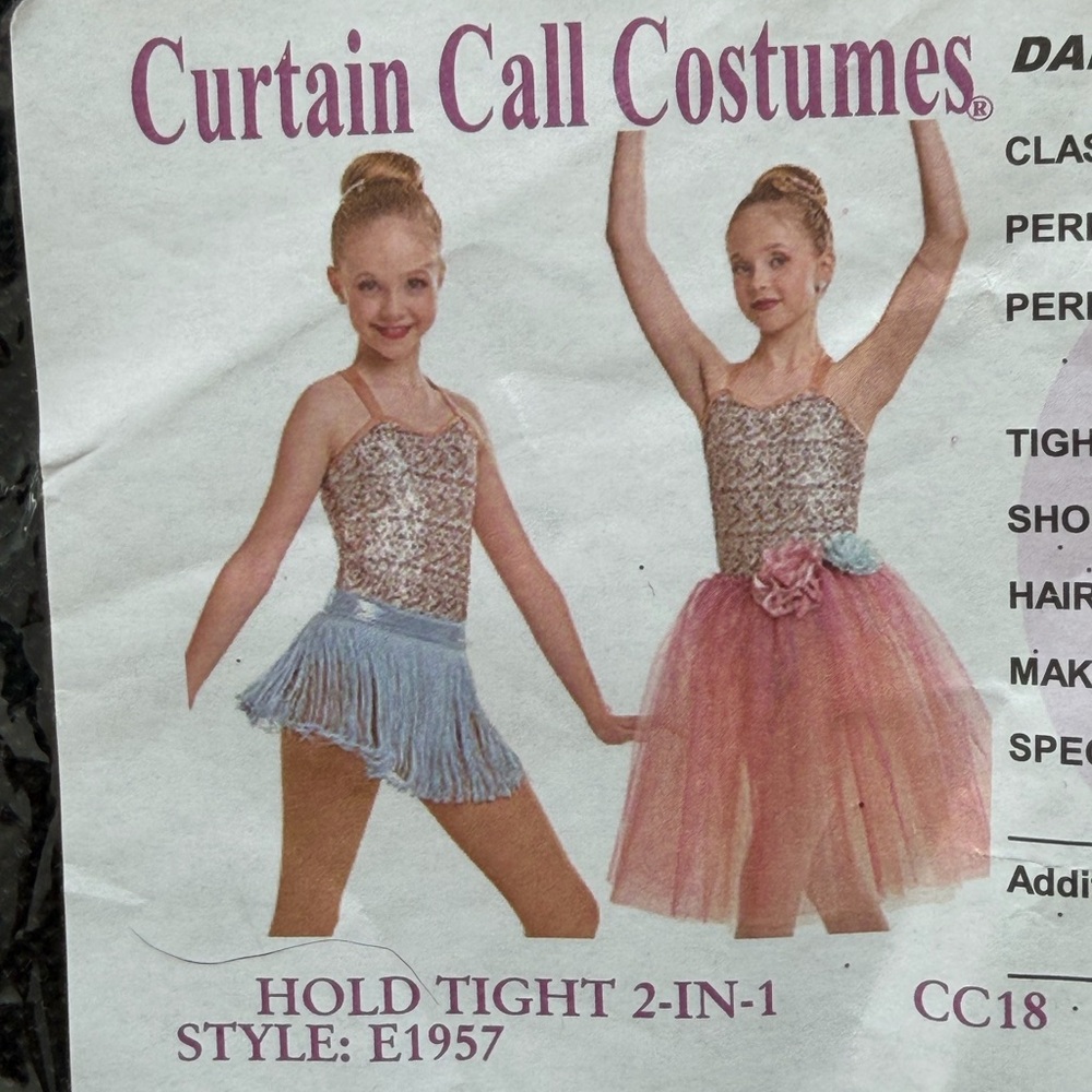 Sparkling Blue,Gold and Pink 4 piece Kids Costume by Curtain Call